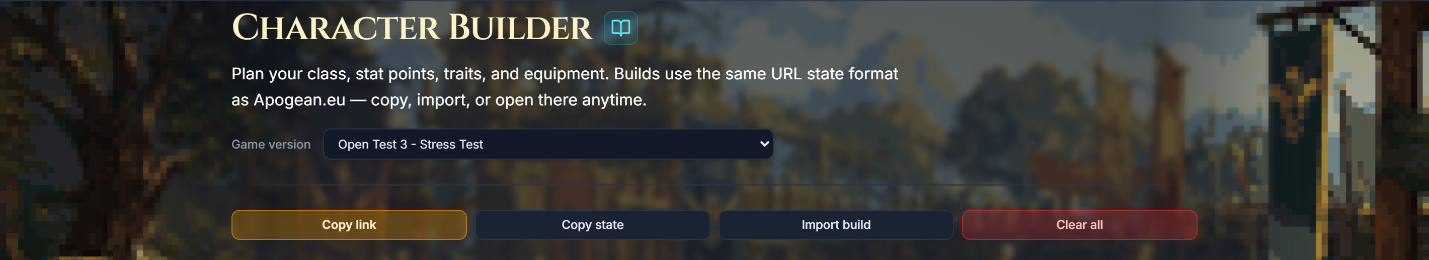 Browser address bar with encoded build URL