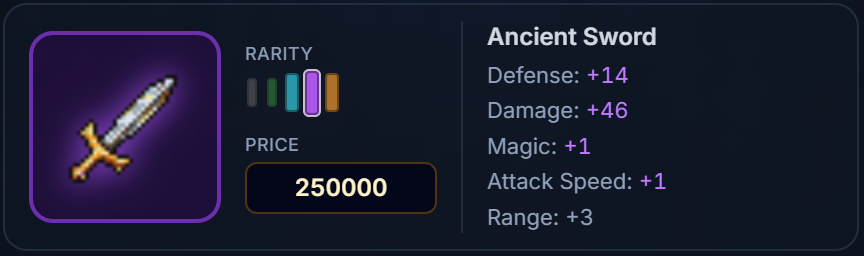 Equipment picker dialog with search and item grid